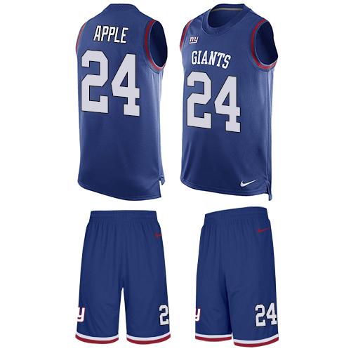 Nike Giants #24 Eli Apple Royal Blue Team Color Men's Stitched NFL Limited Tank Top Suit Jersey - Click Image to Close